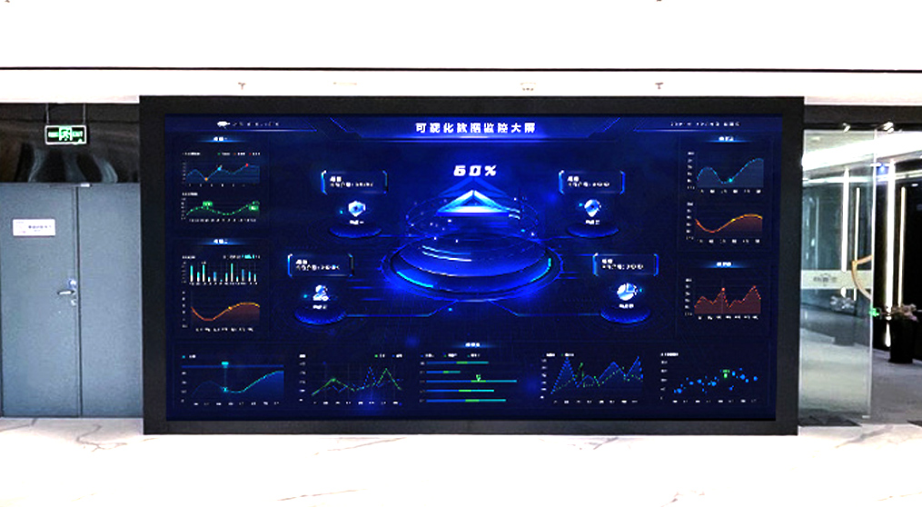 旺财28龙显系列led小间距大屏亮相安盾网科技展厅